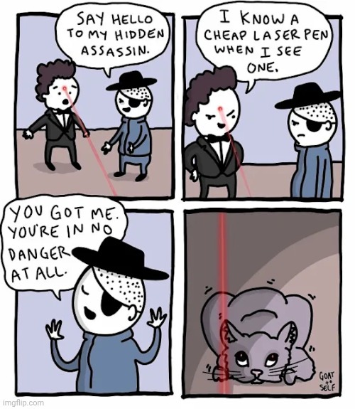 Definitely a cheap laser pen | image tagged in laser,laser pen,comics,comics/cartoons,assassin,pen | made w/ Imgflip meme maker