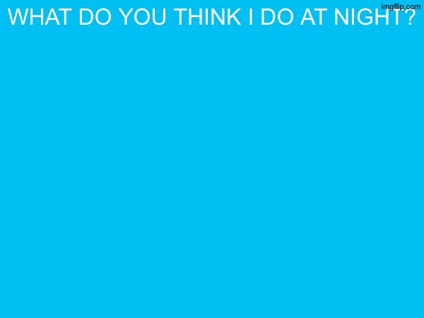 what do you think i do at night? | made w/ Imgflip meme maker