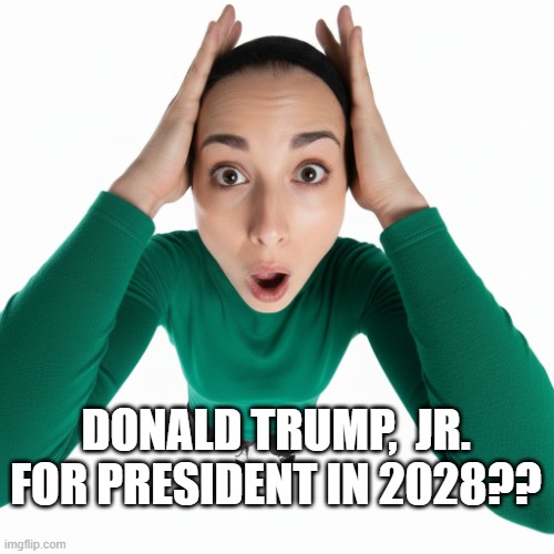 Edvard Munch Scream Woman Trump Jr. in '28?? | Donald Trump,  jr. for president in 2028?? | image tagged in edvard munch scream woman,donald trump jr,2028 presidential election,the trumps suck | made w/ Imgflip meme maker