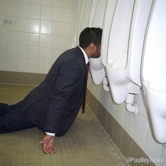 Kash Patel in Urinal Blank Meme Template