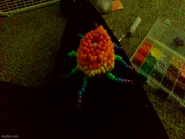I made my first kandi octopus | made w/ Imgflip meme maker