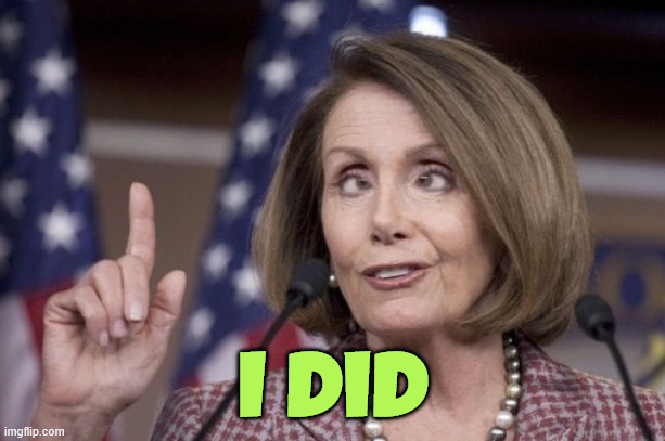 Nancy pelosi | I did | image tagged in nancy pelosi | made w/ Imgflip meme maker