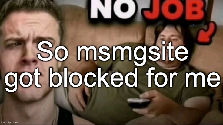 no job | So msmgsite got blocked for me | image tagged in no job | made w/ Imgflip meme maker
