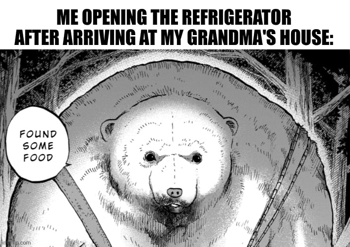 Me opening the refrigerator after arriving at my grandma's house: | image tagged in memes,fridge,manga | made w/ Imgflip meme maker