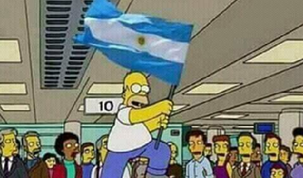 homer flag argentina Blank Meme Template