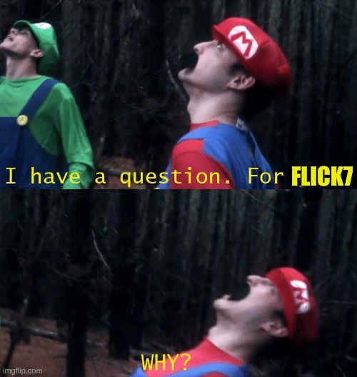 flick7 | image tagged in i have a question for god why | made w/ Imgflip meme maker