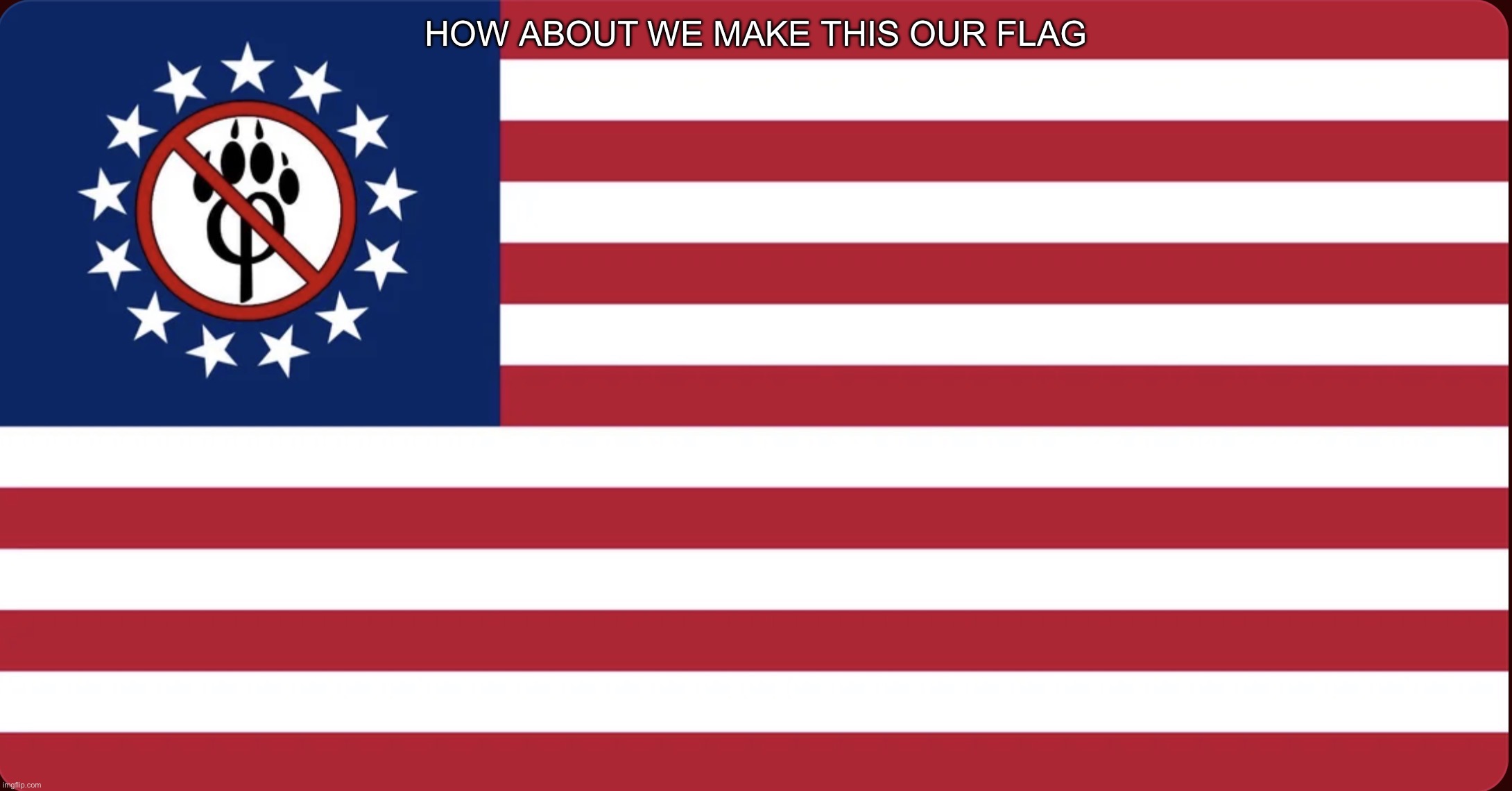 American Anti Furry Flag | how about we make this our flag | image tagged in american anti furry flag | made w/ Imgflip meme maker