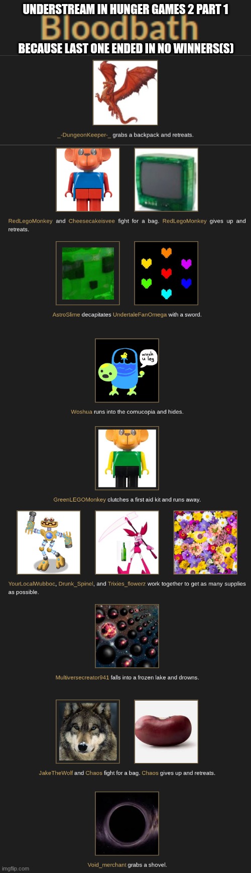 lets try this again shall we | Understream in hunger games 2 part 1; because last one ended in no winners(s) | image tagged in understream,hunger games,again | made w/ Imgflip meme maker