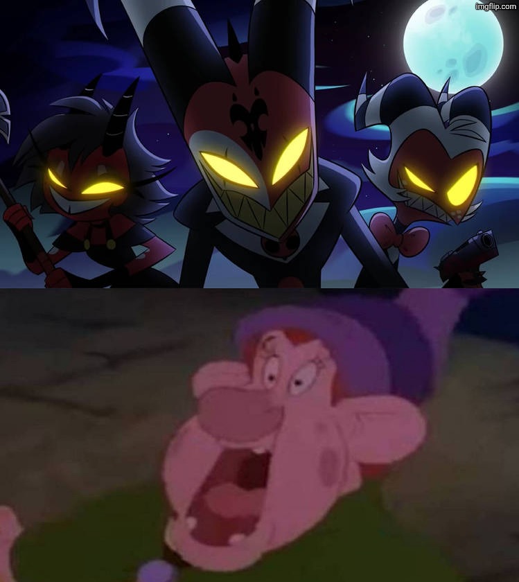 Stanley is scared of Blitzo and his friends | image tagged in who is scared of blitzo and his friends,deviantart,helluva boss,hazbin hotel,vivziepop | made w/ Imgflip meme maker