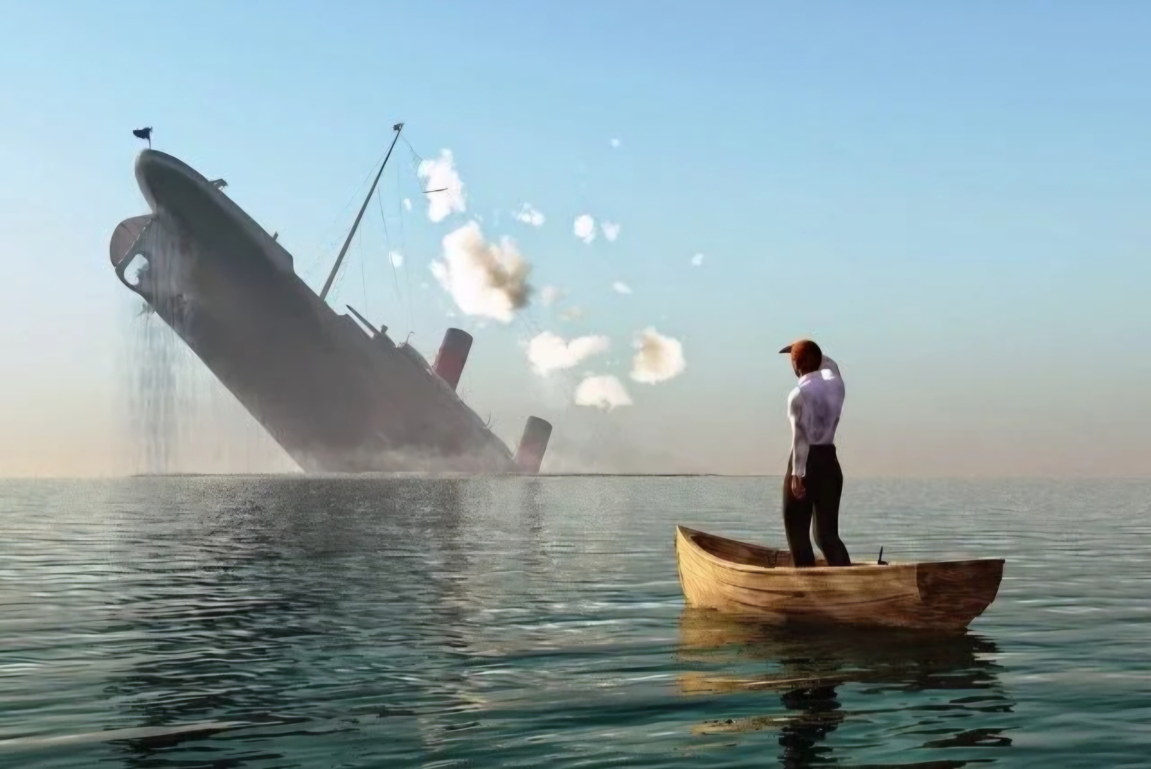 Escape sinking boat Blank Meme Template
