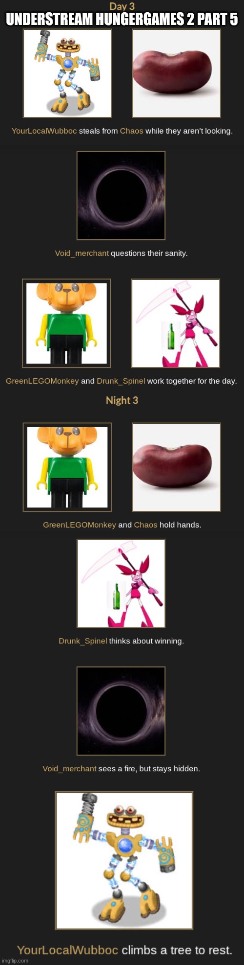 the game is almost over | understream hungergames 2 part 5 | image tagged in understream,hunger games,part 5 | made w/ Imgflip meme maker