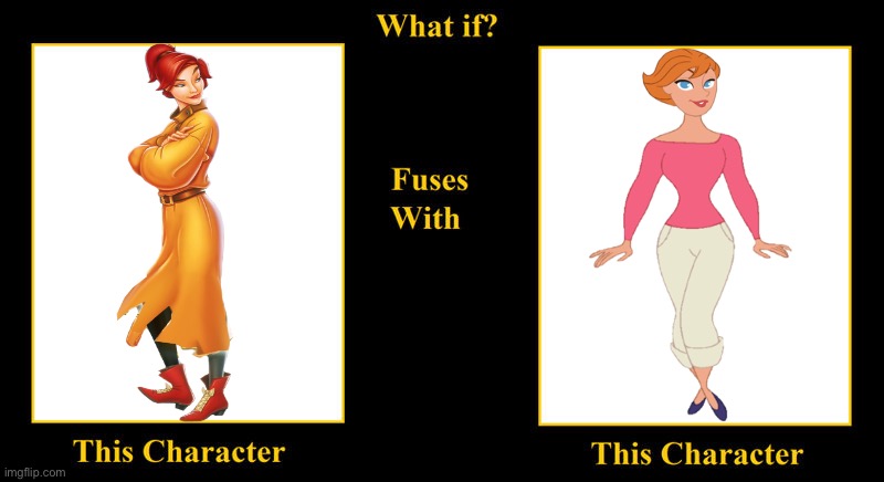 Anastasia Romanov Fuses With Maggie Dunlop | image tagged in blank fusion meme,anastasia nikolayevna romanov,anastasia,anya,curious george,maggie dunlop | made w/ Imgflip meme maker