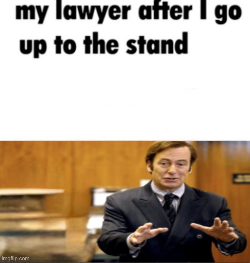 my lawyer after i go up to the stand and say x | image tagged in my lawyer after i go up to the stand and say x | made w/ Imgflip meme maker