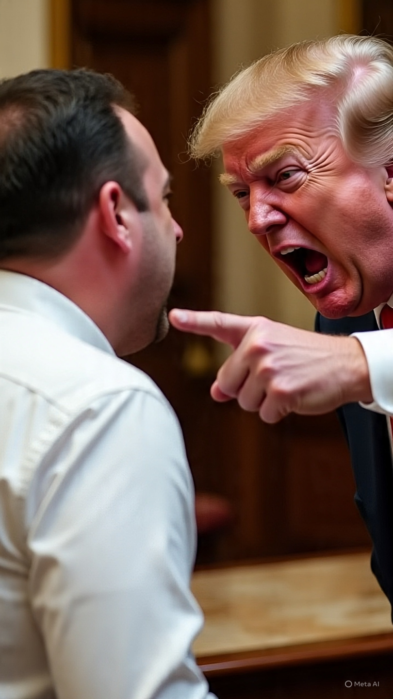 President Trump yells to man Blank Meme Template
