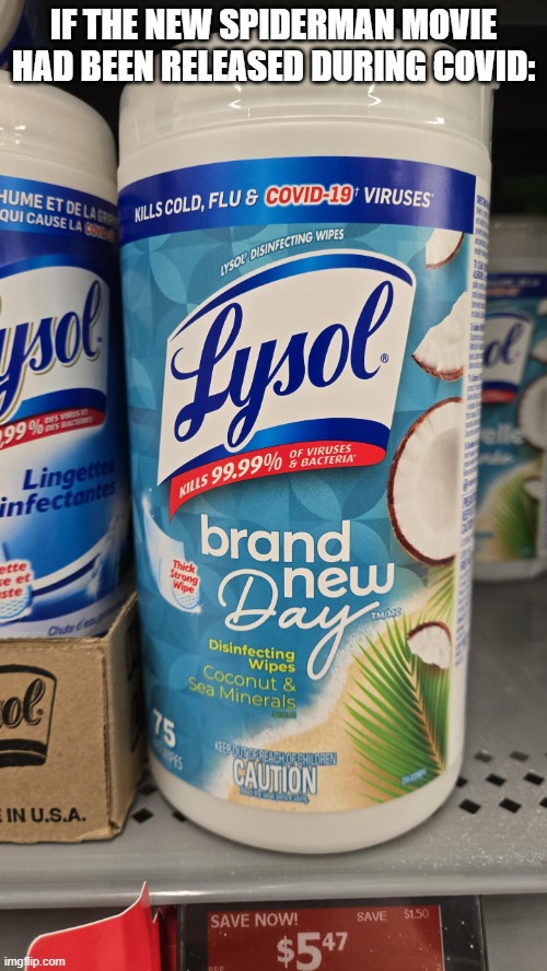 Covid Spiderman | If the new spiderman movie had been released during covid: | image tagged in spiderman | made w/ Imgflip meme maker