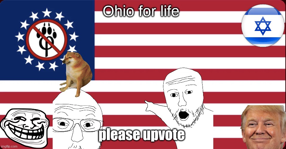 is this tuff?????‍❤‍?‍??  asking for a friend please upvote | Ohio for life; please upvote | image tagged in american anti furry flag,remix | made w/ Imgflip meme maker