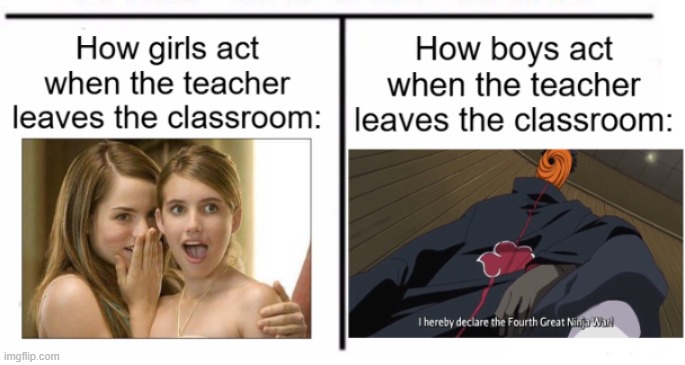 "Let the chaos commence" | image tagged in stupid,naruto,school,memes,funny,relatable | made w/ Imgflip meme maker