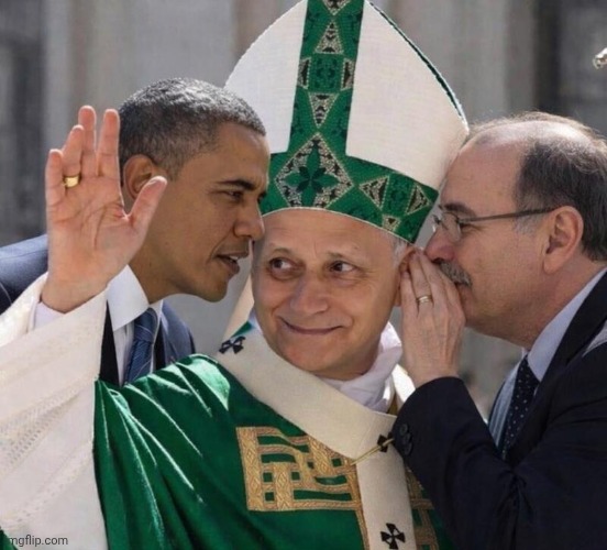 Obama with Pope Trotsky | image tagged in obama with pope trotsky | made w/ Imgflip meme maker