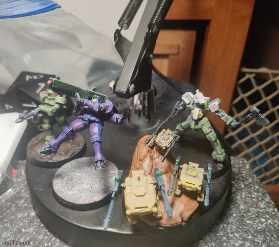 The squad of grunt units I've painted since I'm procrastinating GQuuuuuuX minis and anything with white | made w/ Imgflip meme maker