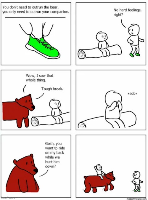 Bear companion | image tagged in bears,bear,companion,ride,comics,comics/cartoons | made w/ Imgflip meme maker