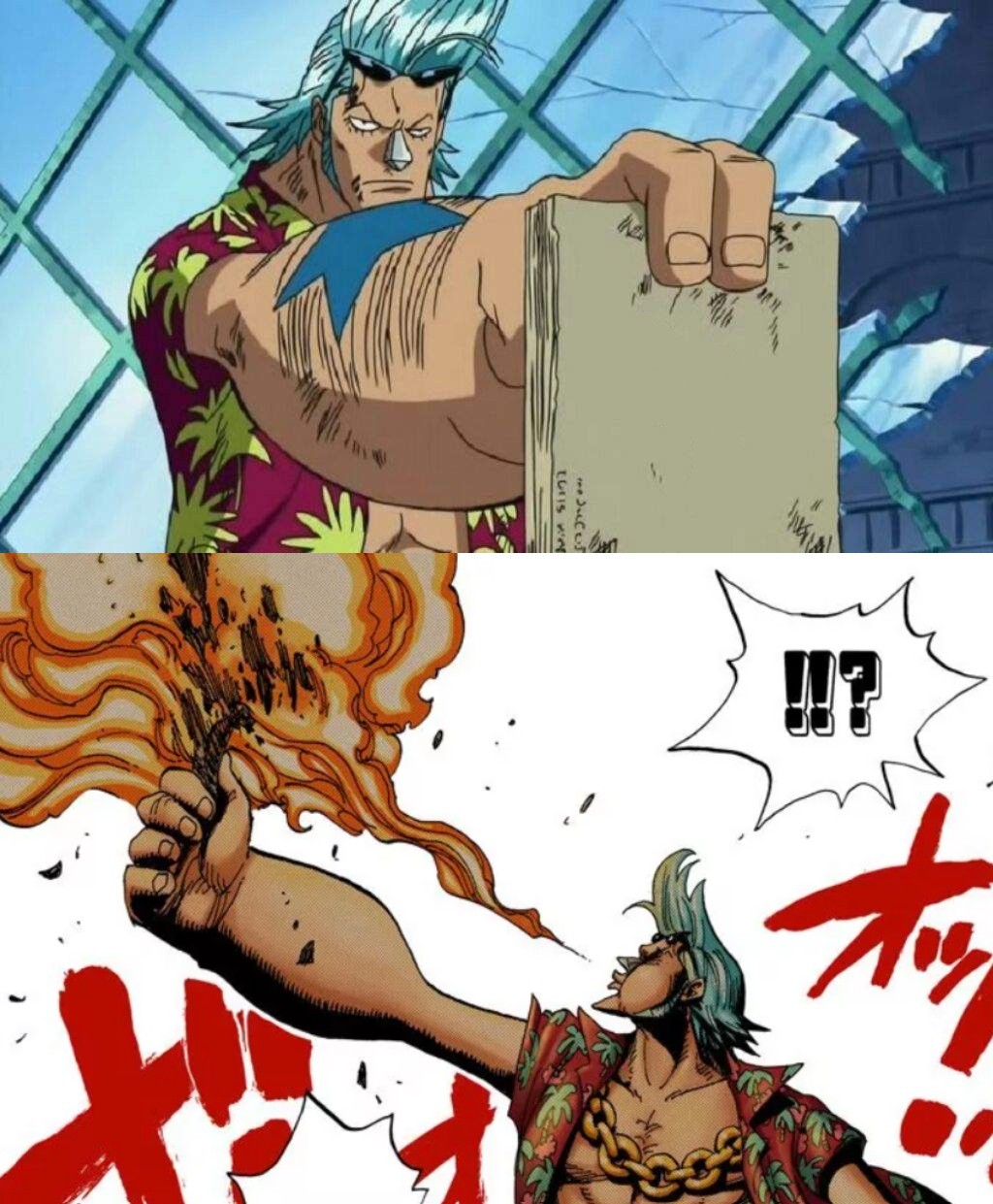 High Quality Franky burns the plans Blank Meme Template