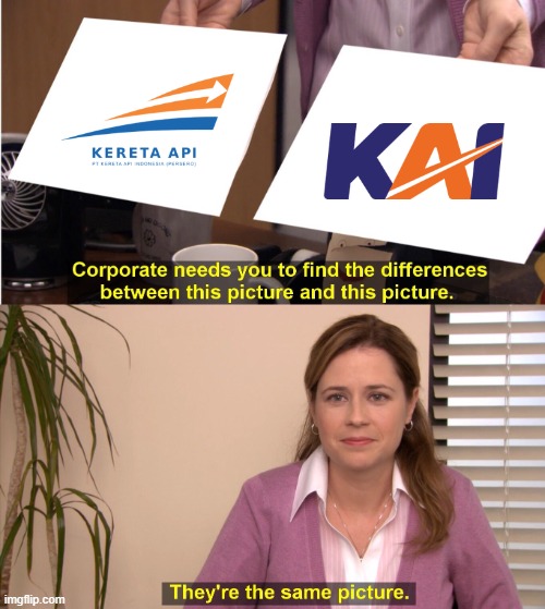 They're the same Kereta Api Indonesia logo | image tagged in memes,they're the same picture,funny | made w/ Imgflip meme maker