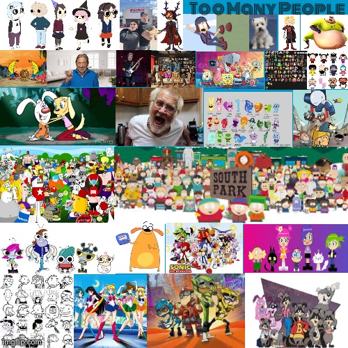 200+ characters from 32 different shows/movies/brands in the band Too Many People (I worked extremely hard on this). | Too Many People | image tagged in weezer,too many,deviantart | made w/ Imgflip meme maker