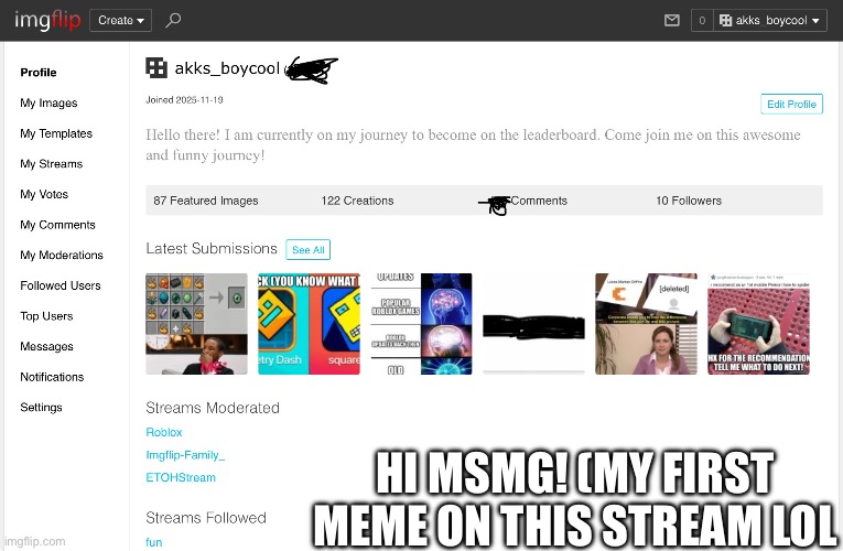 Hi msmg! | Hi msmg! (My first meme on this stream lol | image tagged in img_1858 jpeg | made w/ Imgflip meme maker