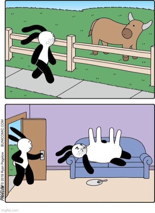Buni Comics | image tagged in comics,buni comics,bull,dad,beef,he ate the whole thing | made w/ Imgflip meme maker