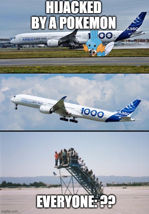 Pokeplane Meme | Hijacked by a pokemon; everyone: ?? | image tagged in 5owmta jpg | made w/ Imgflip meme maker