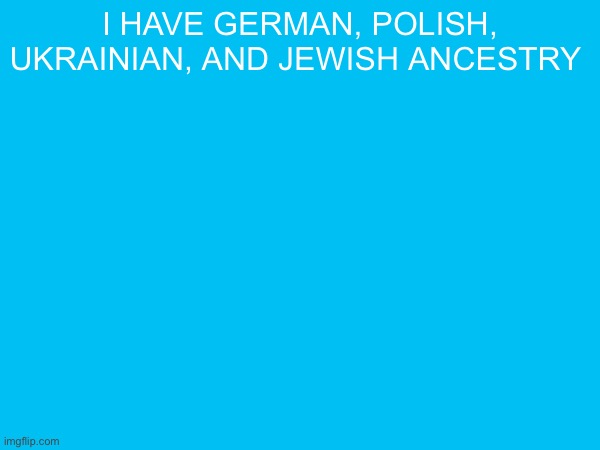 i have german, polish, ukrainian, and jewish ancestry | made w/ Imgflip meme maker