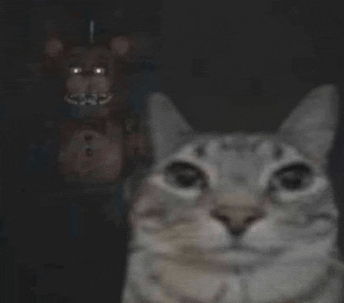 Freddy behind cat Blank Meme Template