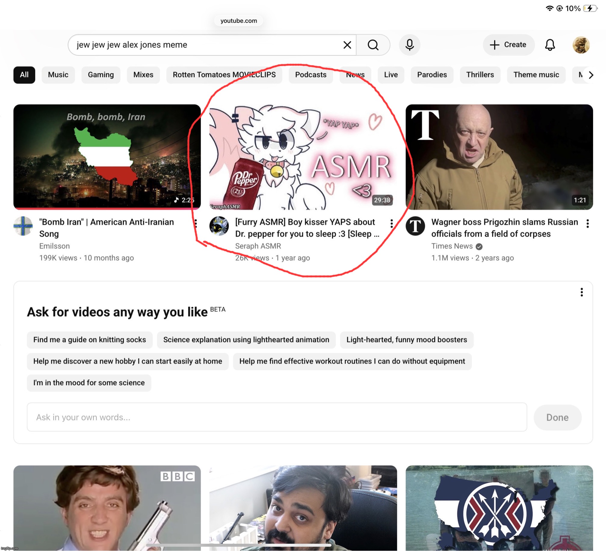 why the fuck is this on my youtube fyp? i accidentally clicked on a vid once and my whole fyp is poisoned | made w/ Imgflip meme maker