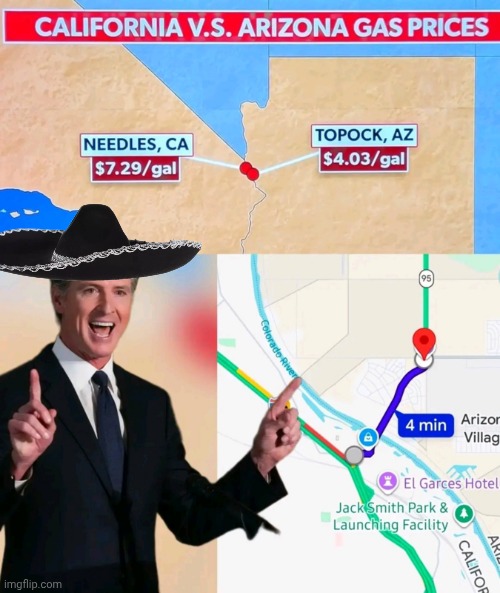 Greasy Gavin's gas price gravy | image tagged in grease,gavin,taxes | made w/ Imgflip meme maker