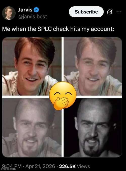 When the SPLC check clears | image tagged in check,activism | made w/ Imgflip meme maker