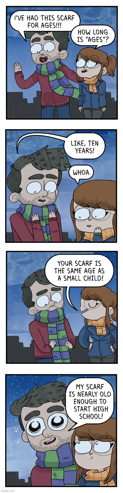 image tagged in scarf,old,years,ten,child,high school | made w/ Imgflip meme maker