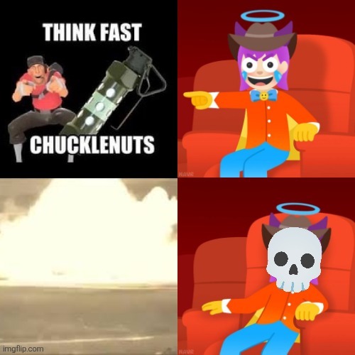 Emojini getting a taste of his own medicine. | image tagged in emojini laughing then bored,emojini,the great emojini,think fast chucklenuts,fill in meme,fill in memes | made w/ Imgflip meme maker