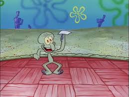 Squidward Paper Flying Blank Meme Template