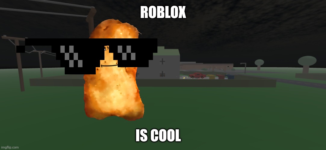 Roblox haus | Roblox; Is cool | image tagged in roblox haus | made w/ Imgflip meme maker