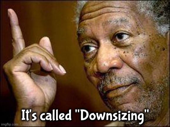 He's Right You Know | It's called "Downsizing" | image tagged in he's right you know | made w/ Imgflip meme maker