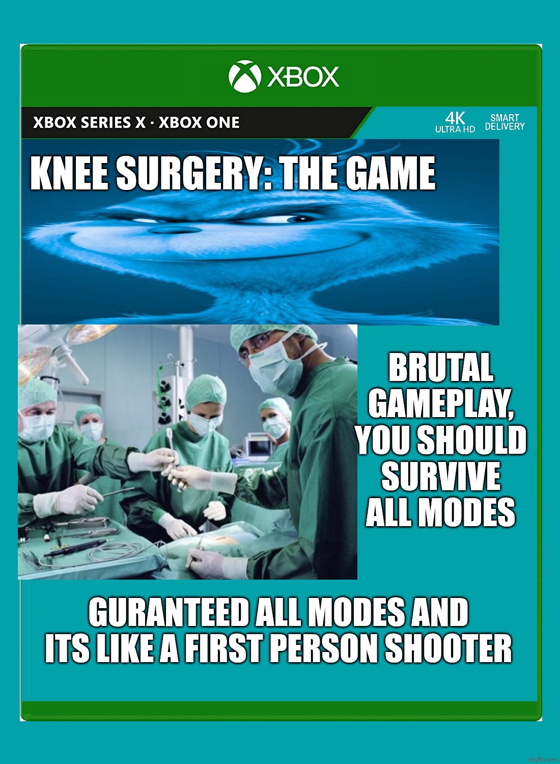 Buys the knee surgery game | Knee surgery: the game; Brutal gameplay, you should survive all modes; Guranteed all modes and its like a first person shooter | made w/ Imgflip meme maker