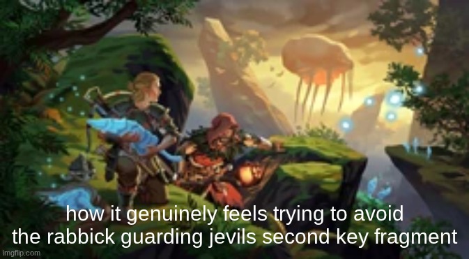 game is Valheim | how it genuinely feels trying to avoid the rabbick guarding jevils second key fragment | made w/ Imgflip meme maker