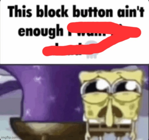 block button ain't enough i want him dead spongebob | image tagged in block button ain't enough i want him dead spongebob | made w/ Imgflip meme maker