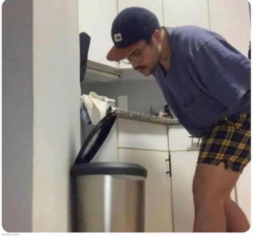 Looking At Garbage Can | image tagged in looking at garbage can | made w/ Imgflip meme maker
