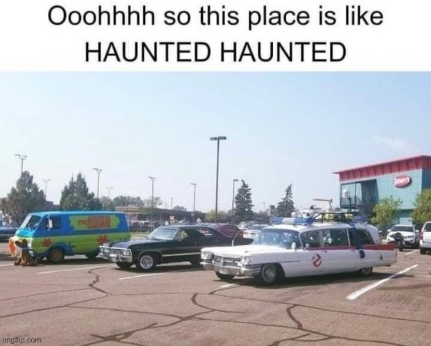 Ooooohhh So this place is like HAUNTED HAUNTED | image tagged in img_2564 jpeg | made w/ Imgflip meme maker