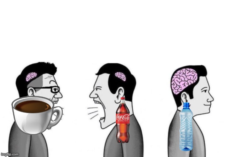 Two small brain men screaming at each other while big brain man | image tagged in two small brain men screaming at each other while big brain man | made w/ Imgflip meme maker