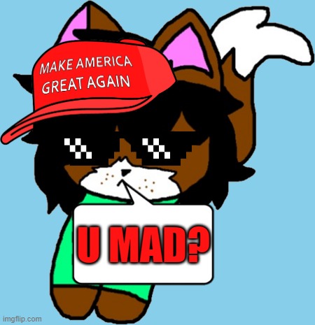 Make America Great Again Shoulder Victoria | U mad? | image tagged in make america great again shoulder victoria | made w/ Imgflip meme maker