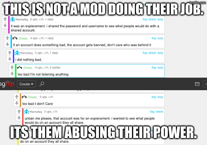 this is not a mod doing their job. its them abusing their power. | image tagged in screenshot 2026-04-23 at 17-53-25 mc reveal but it's actually de | made w/ Imgflip meme maker