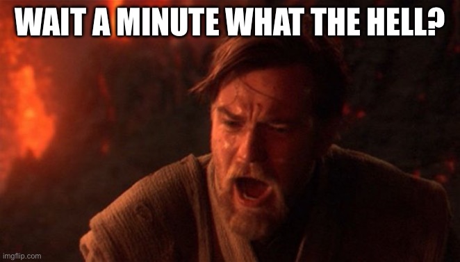 You were meant to destroy the sith | WAIT A MINUTE WHAT THE HELL? | image tagged in you were meant to destroy the sith | made w/ Imgflip meme maker