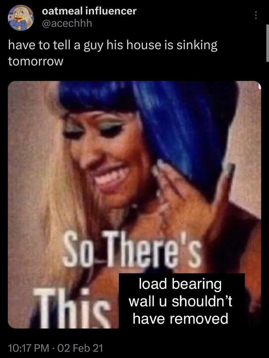 So there's this load bearing wall Blank Meme Template